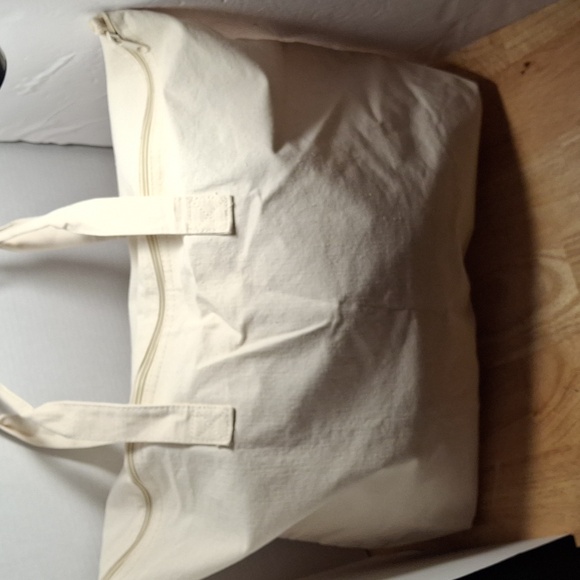 Canvas Tote Bag in Cream and Black - Picture 5 of 8